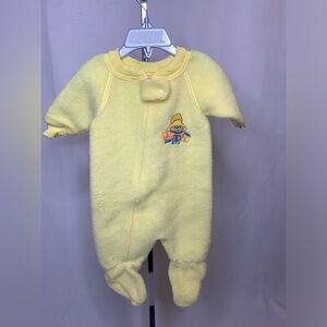 Vintage paddington bear sleeper 0-6 months one piece yellow embroidered